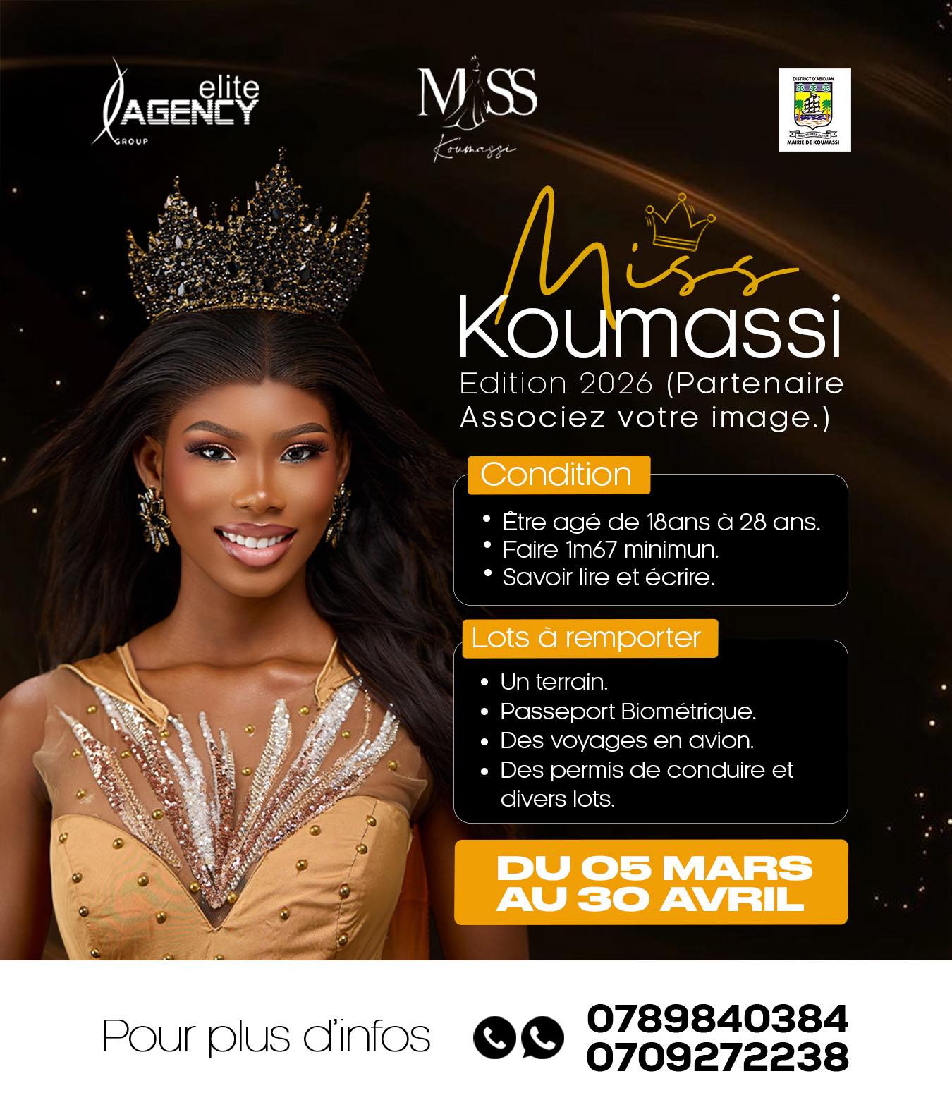 Miss Koumassi 2026 : inscriptions ouvertes pour le concours de beauté à Abidjan